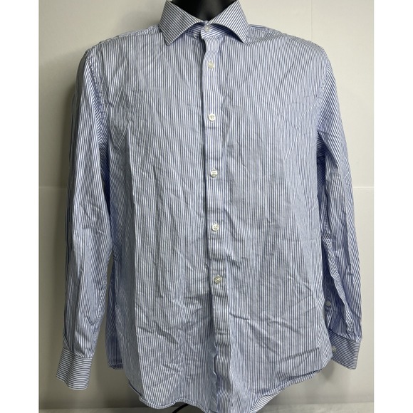 Michael Kors Button Up Shirt Men's‎ Medium Long Sleeves Slim Fit Stretch Blue - Picture 1 of 10